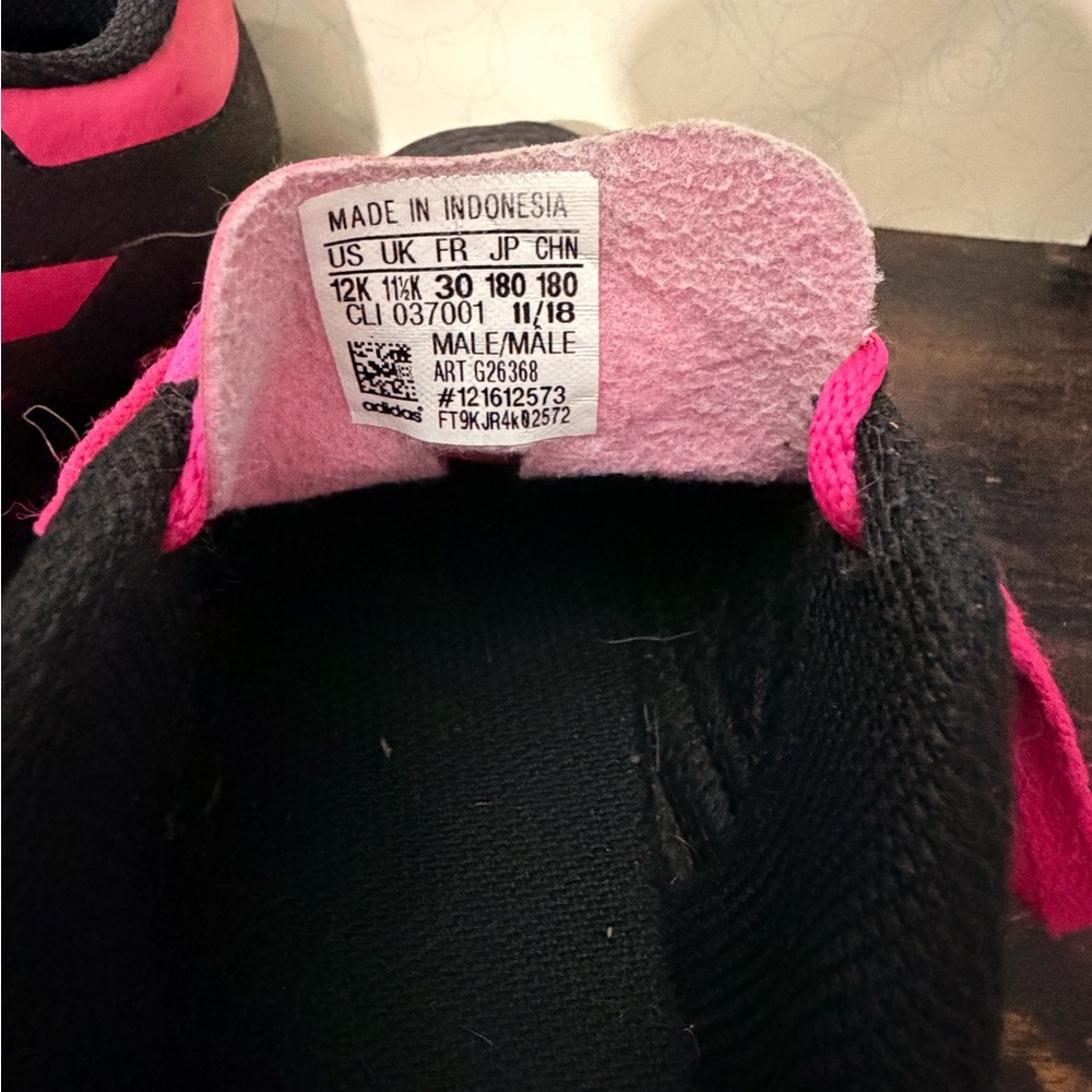 Adidas Black and Pink Athletic Shoes